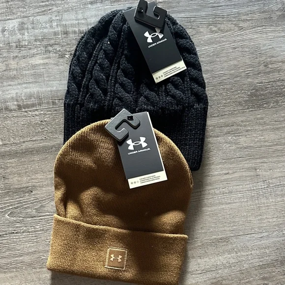 Under Armour Black and Tan Beanie Duo - Picture 1 of 3